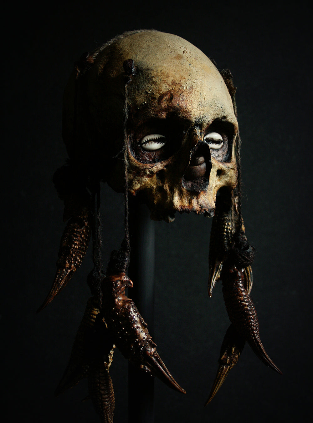 Skull mixed media sculpture "Crab God Natator" - SCULPTURE