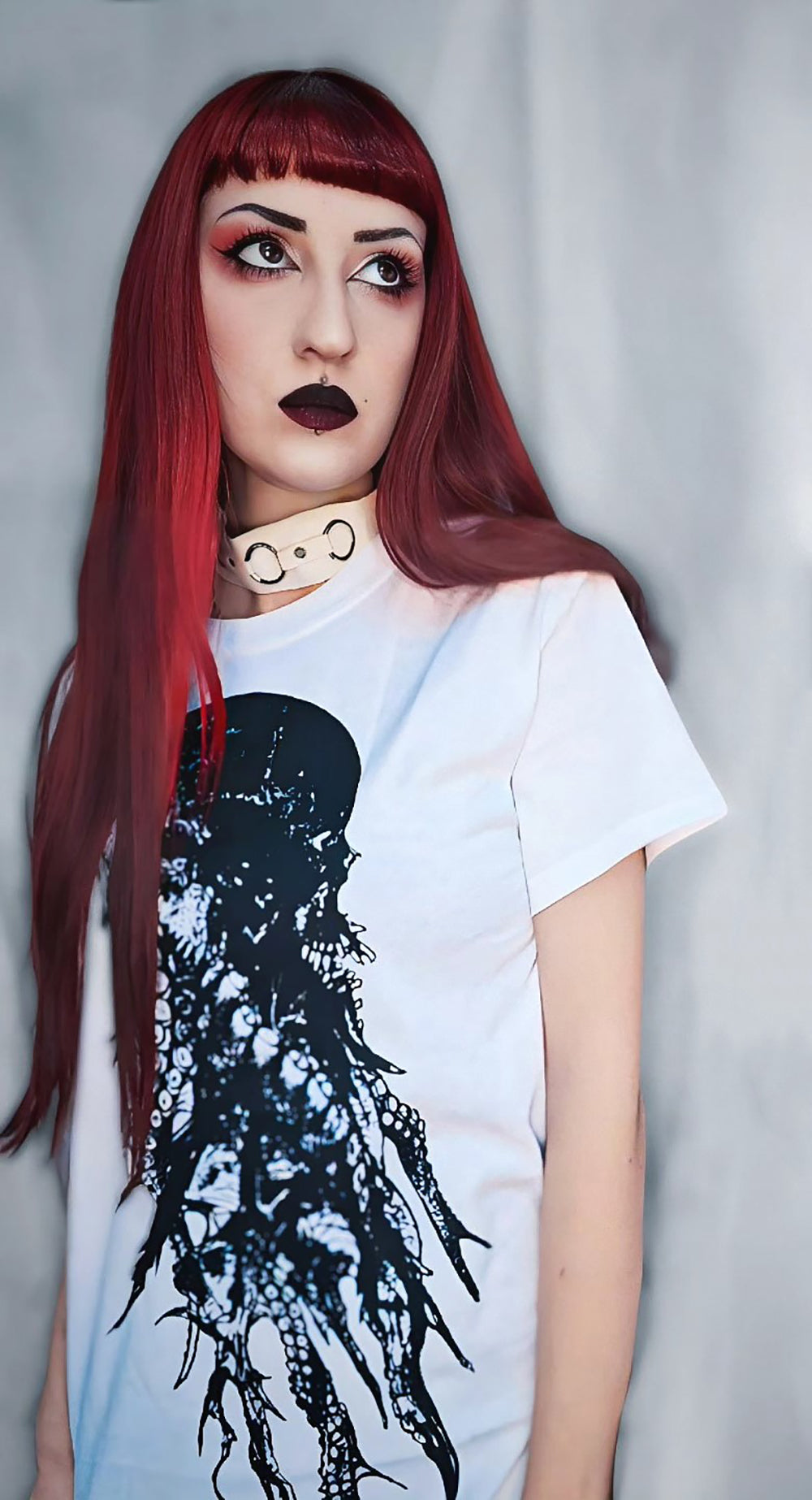 Cthulhu tentacle skull - WHITE T-shirt