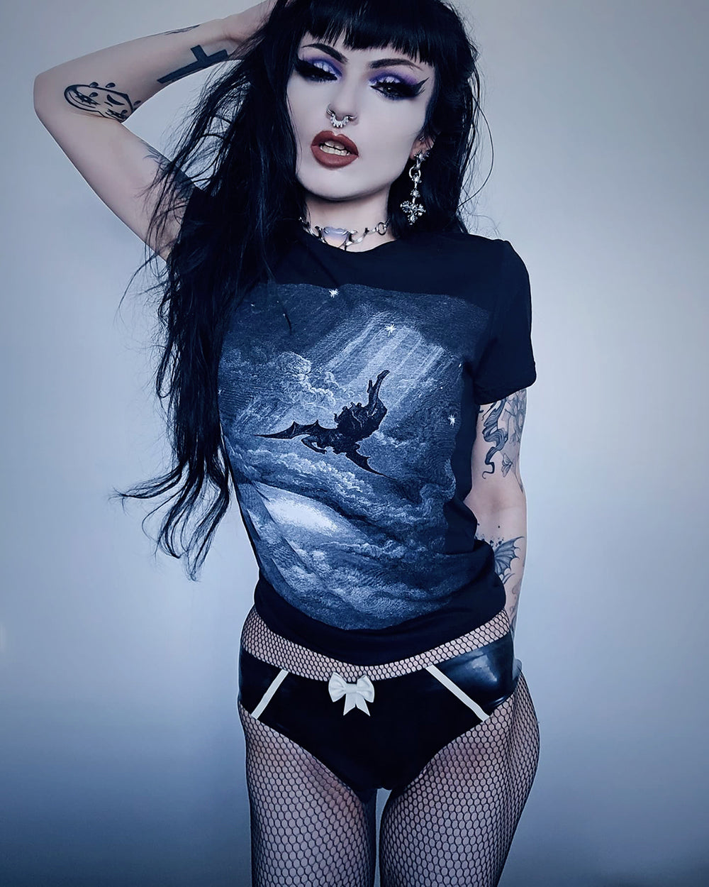 Fall of Lucifer, Satan, by Gustave Doré - T-shirt female fitted