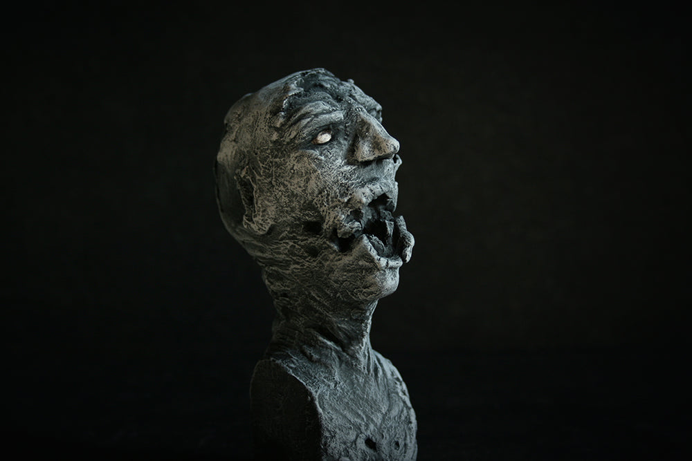 Handsculpted, handcast and painted bust "Undead bust 01" - SCULPTURE