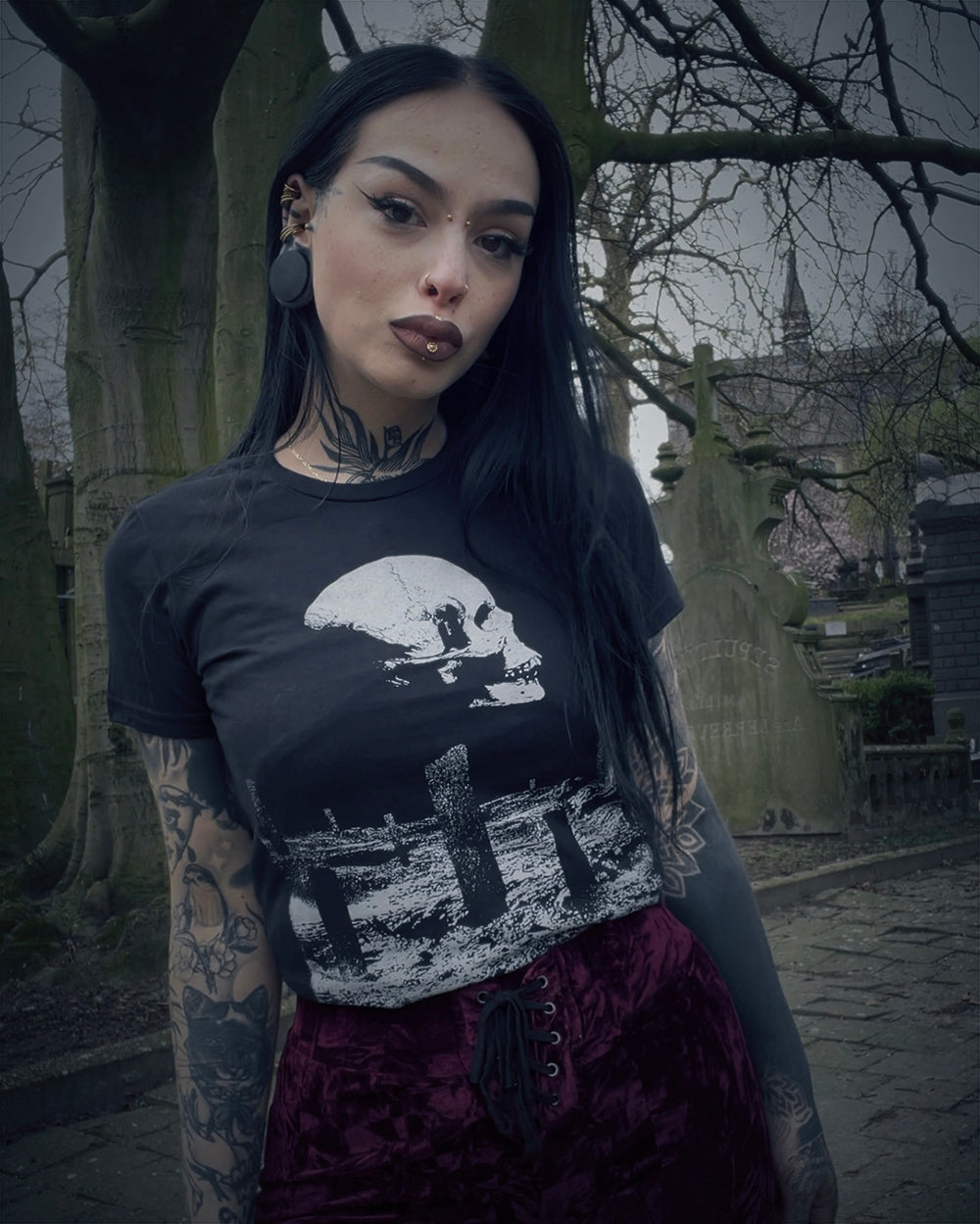 We are nothing, skull and endless universe - T-shirt female fitted