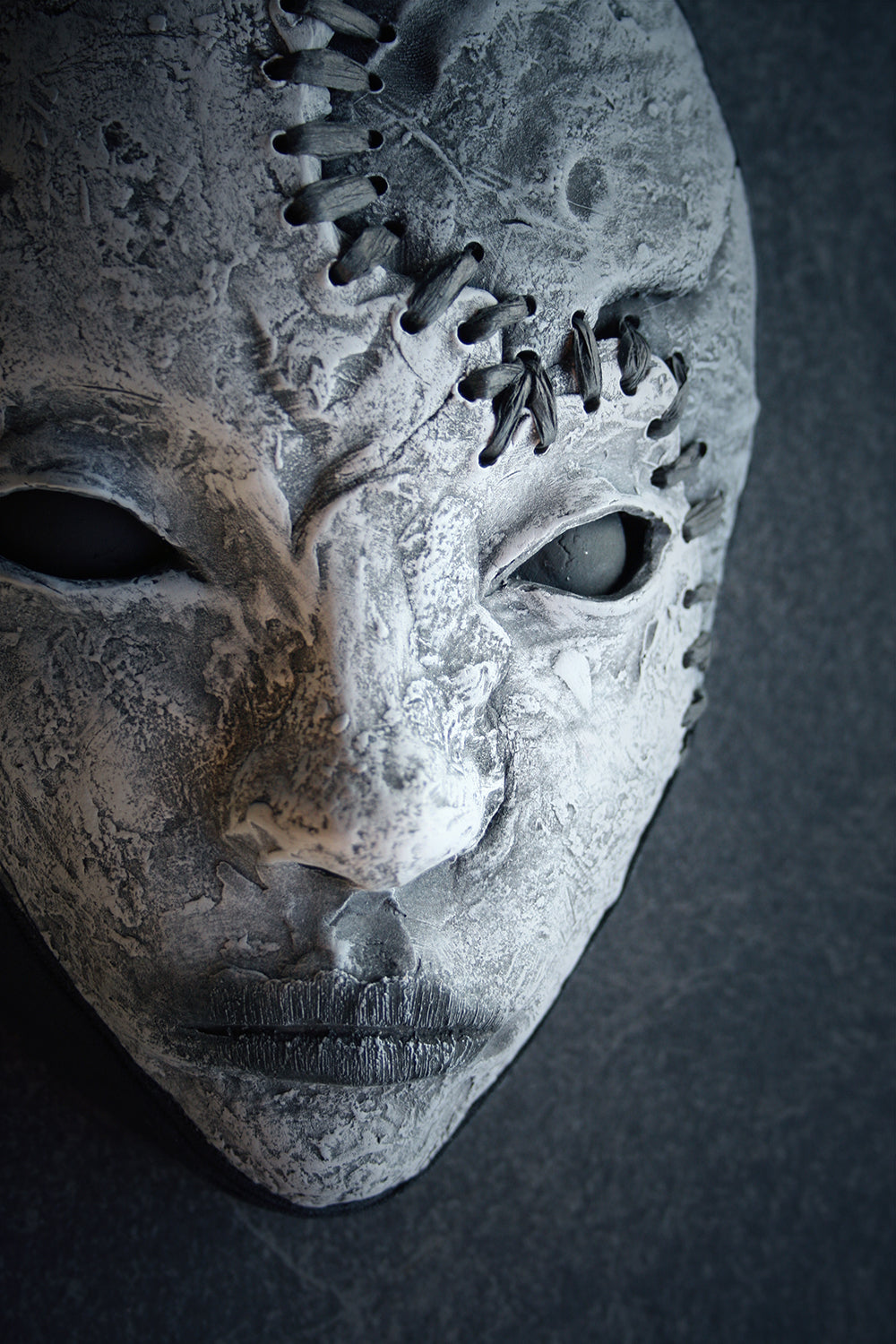 Ceramic sculpture mask "Stitched together" - SCULPTURE