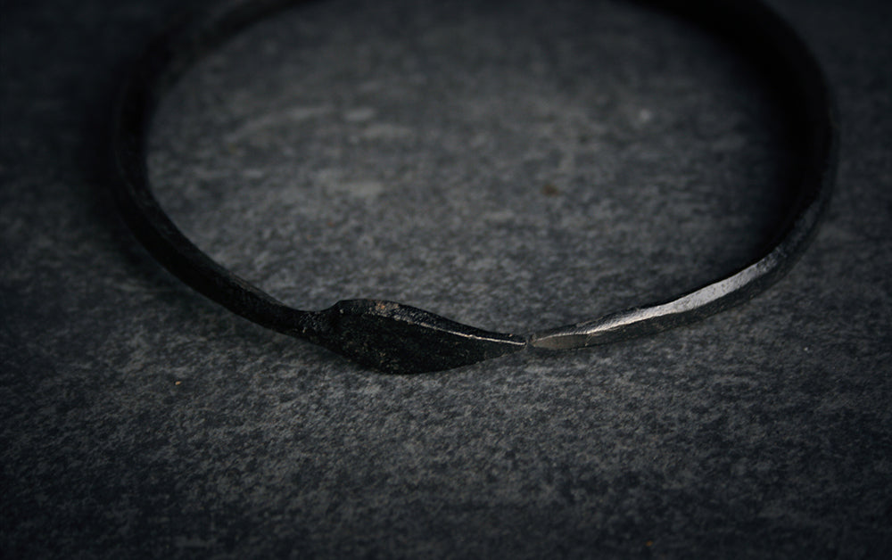 Handforged IRON Jormungandr Ouroboros viking ring bracelet - RITUAL ITEM