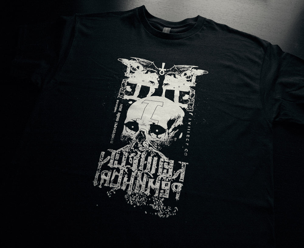 Skull with inverted Ankh - T-shirt