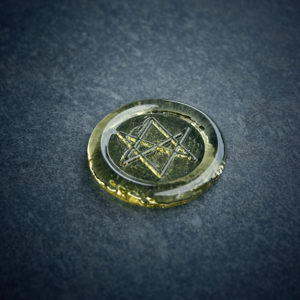 Glass sigil, Unicursal Hexagram Thelema - RITUAL ITEM