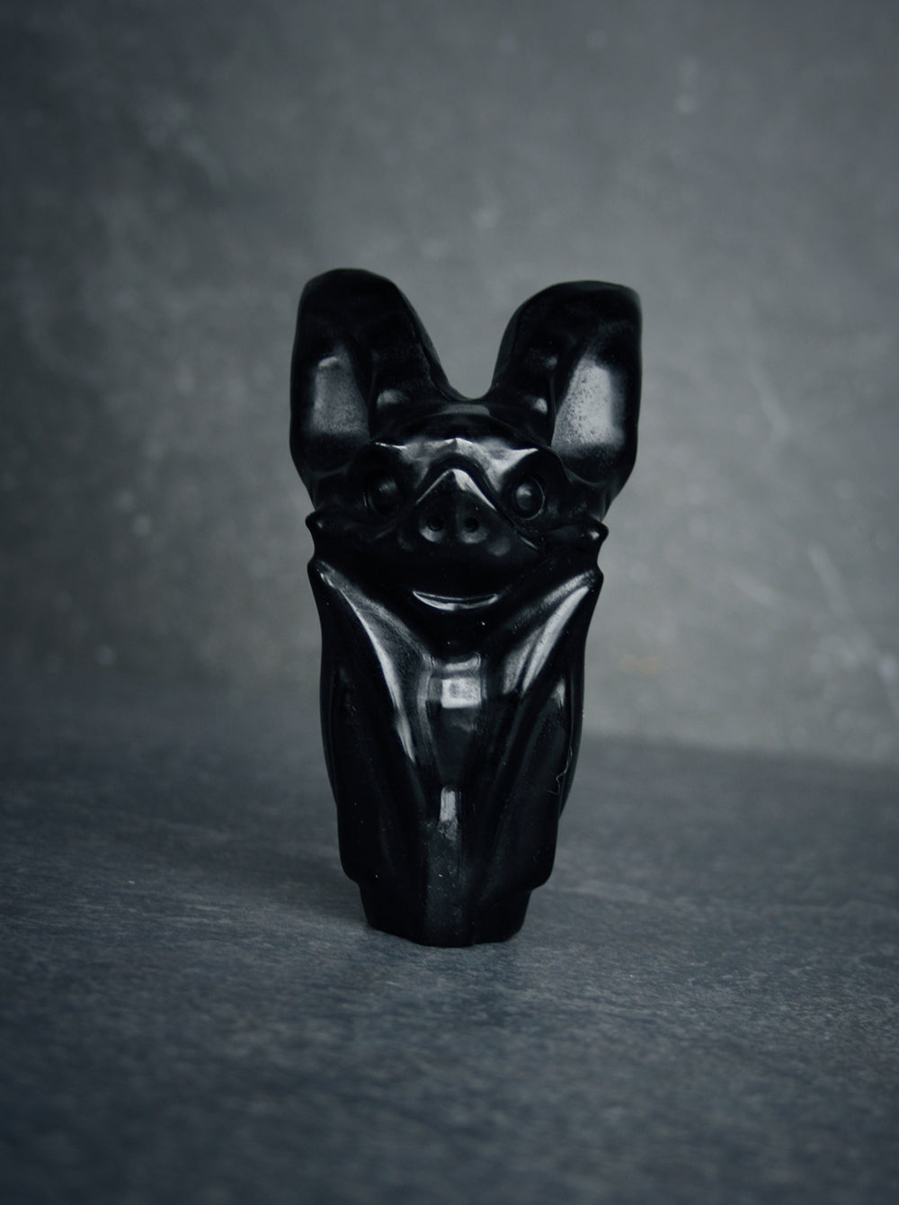 Bat, carved black obsidian - RITUAL ITEM
