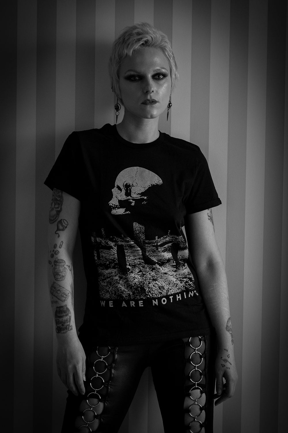 We are nothing, skull and endless universe - T-shirt female fitted