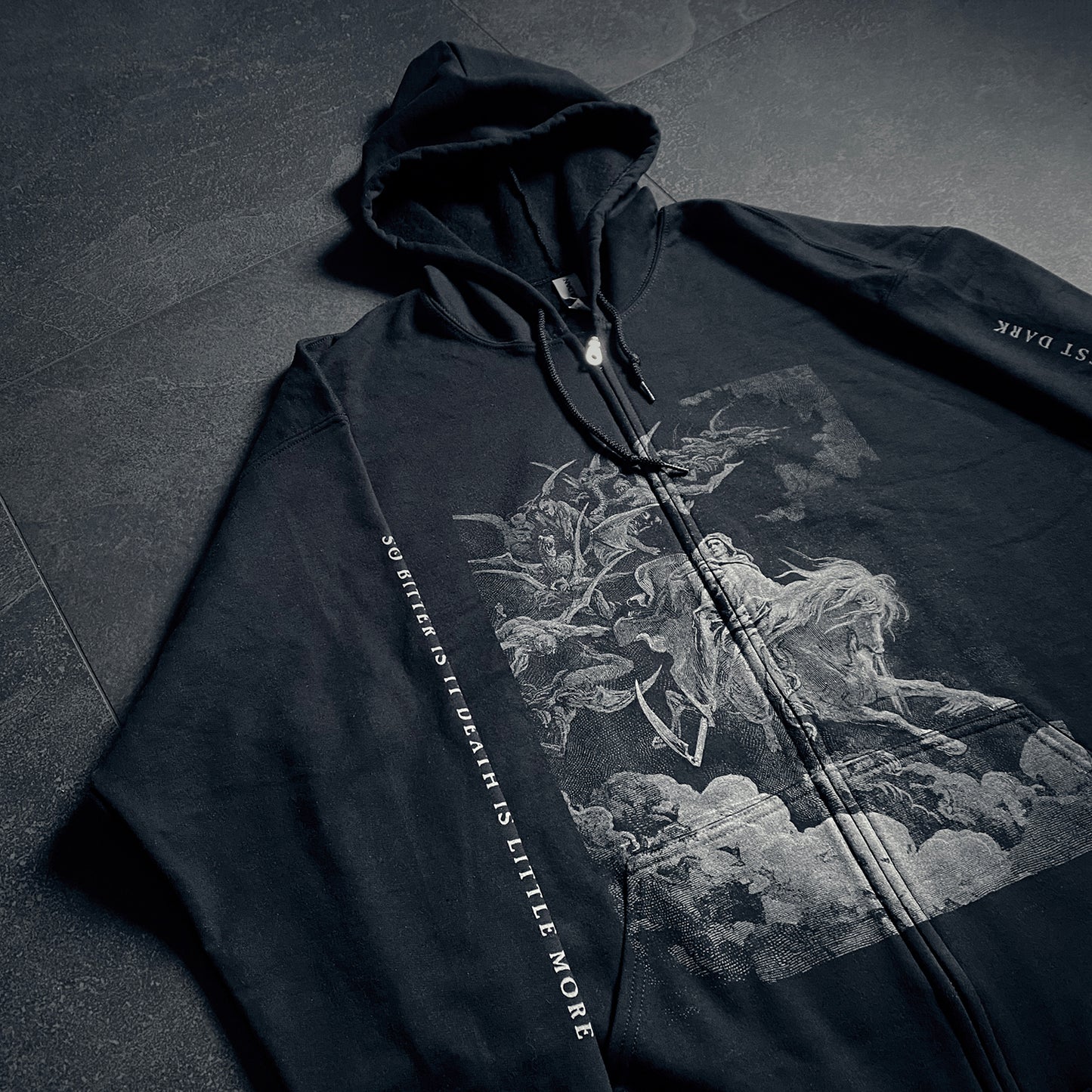 DEATH, Gustave Doré illustration zip-up hoodie - HOODIE