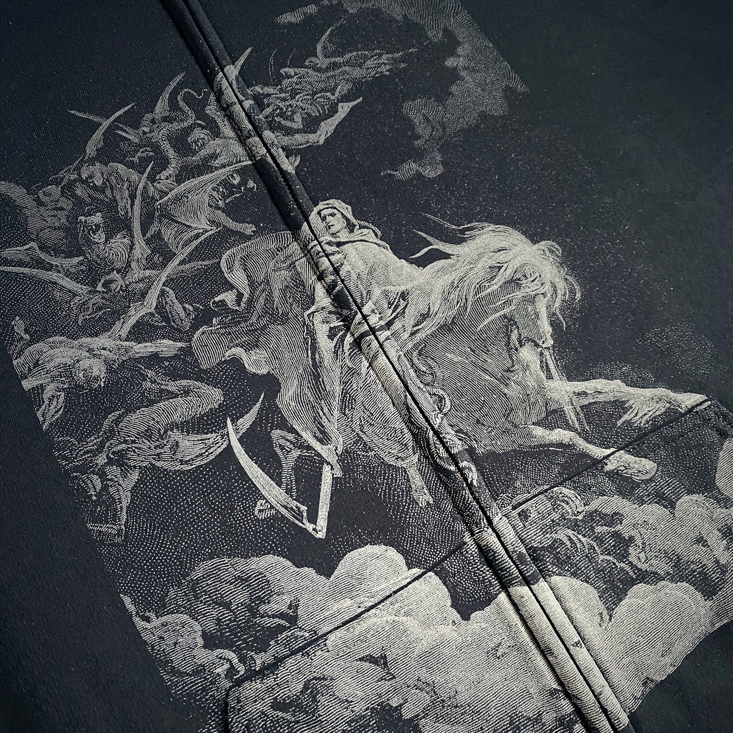 DEATH, Gustave Doré illustration zip-up hoodie - HOODIE