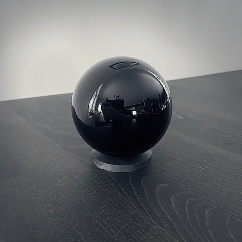 Black obsidian scrying sphere, 6.5 cm - RITUAL ITEM