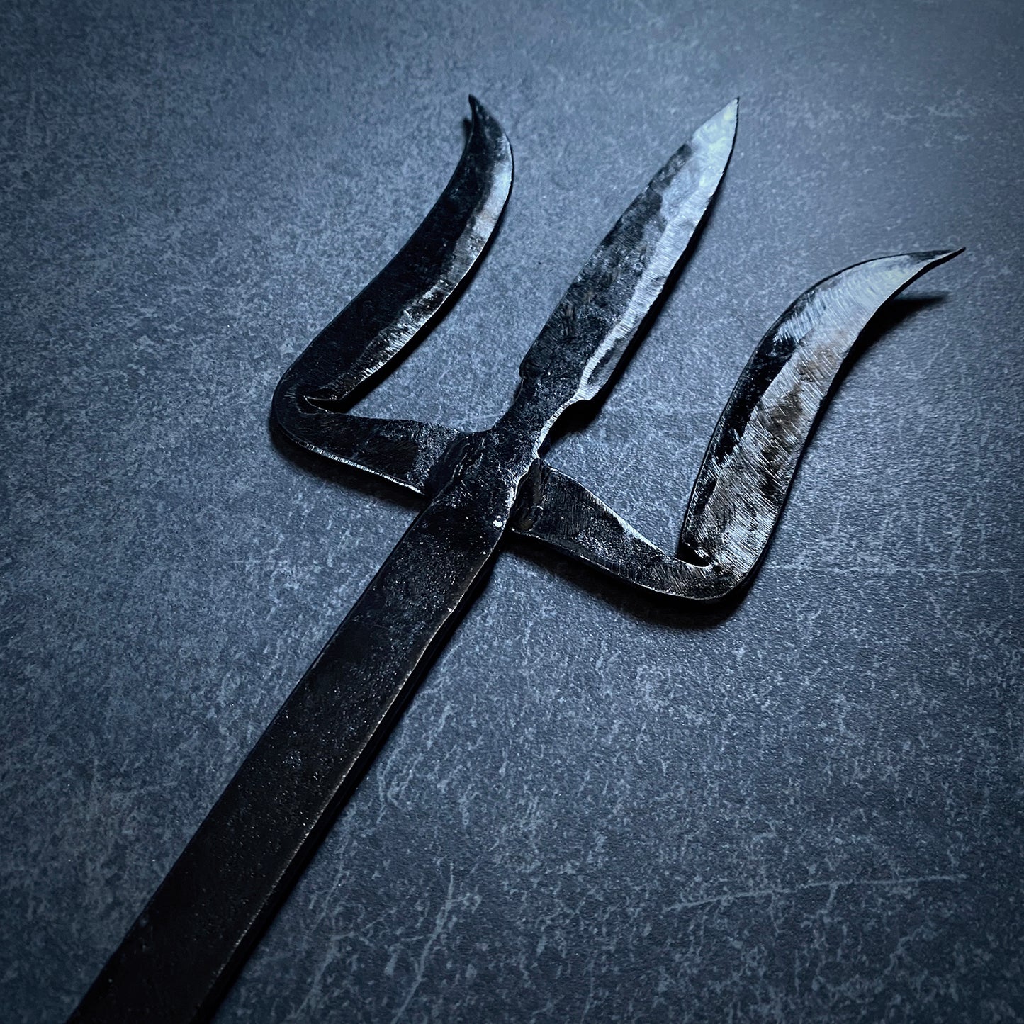 TRIDENT, hand-forged black trident, trishul, trisula - RITUAL ITEM