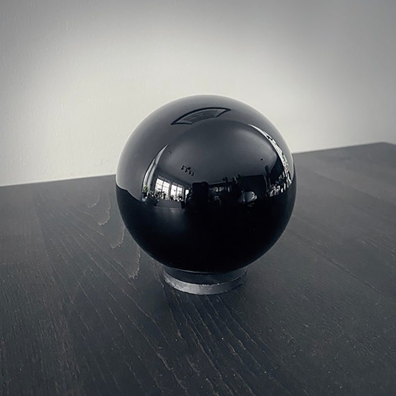 Black obsidian scrying sphere, 9 cm - RITUAL ITEM