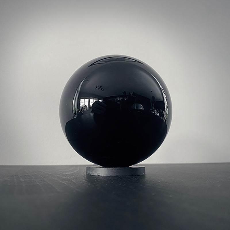 Black obsidian scrying sphere, 9 cm - RITUAL ITEM