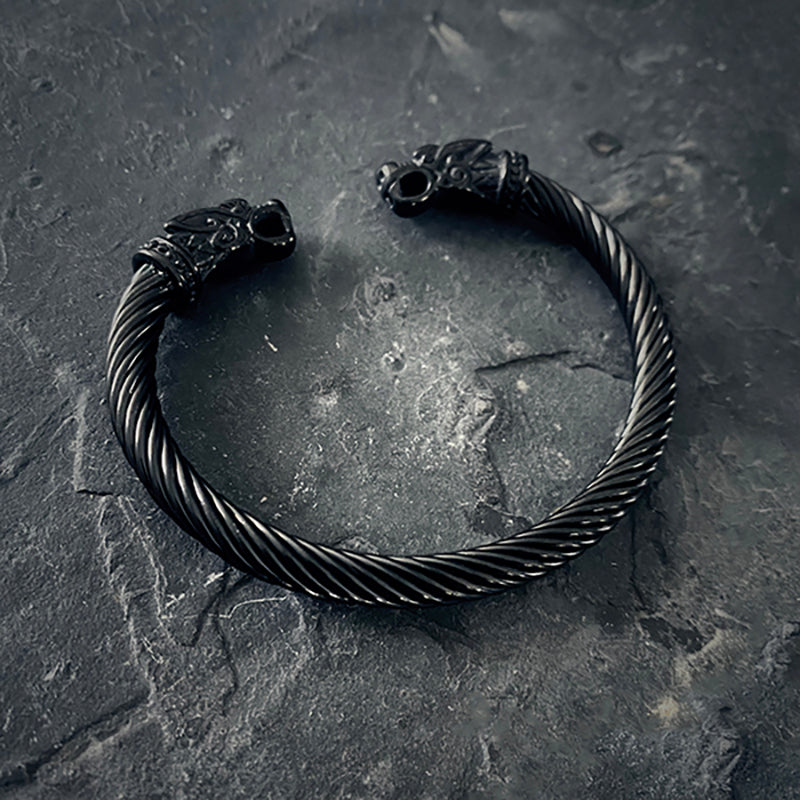 Fenrir bracelet, Wolf themed viking & celtic bangle, bracelet - BRACELETS