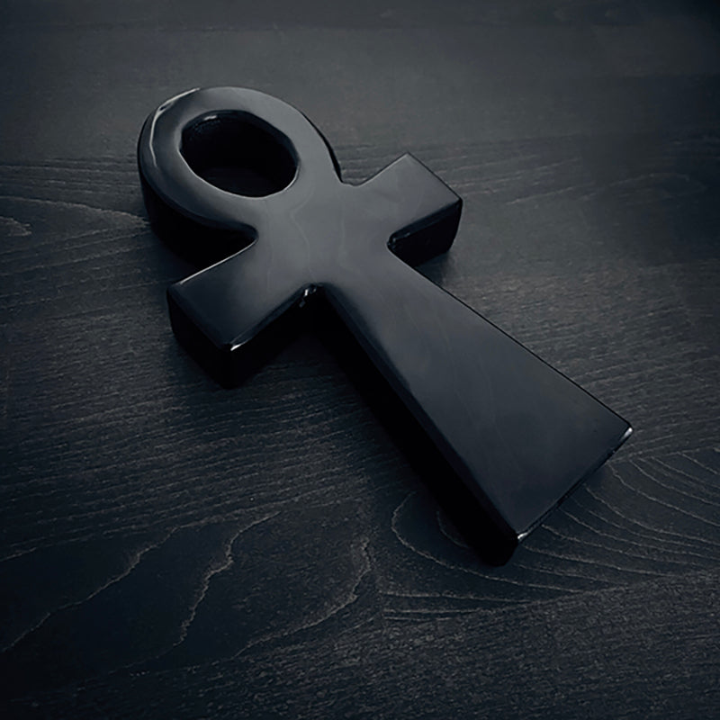 Ankh Cross, large version, carved black obsidian - RITUAL ITEM
