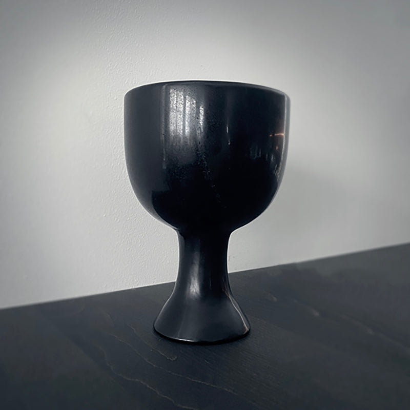 Altar Goblet, Black chalice, carved black obsidian - RITUAL ITEM