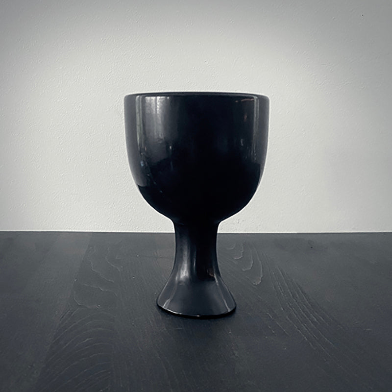Altar Goblet, Black chalice, carved black obsidian - RITUAL ITEM