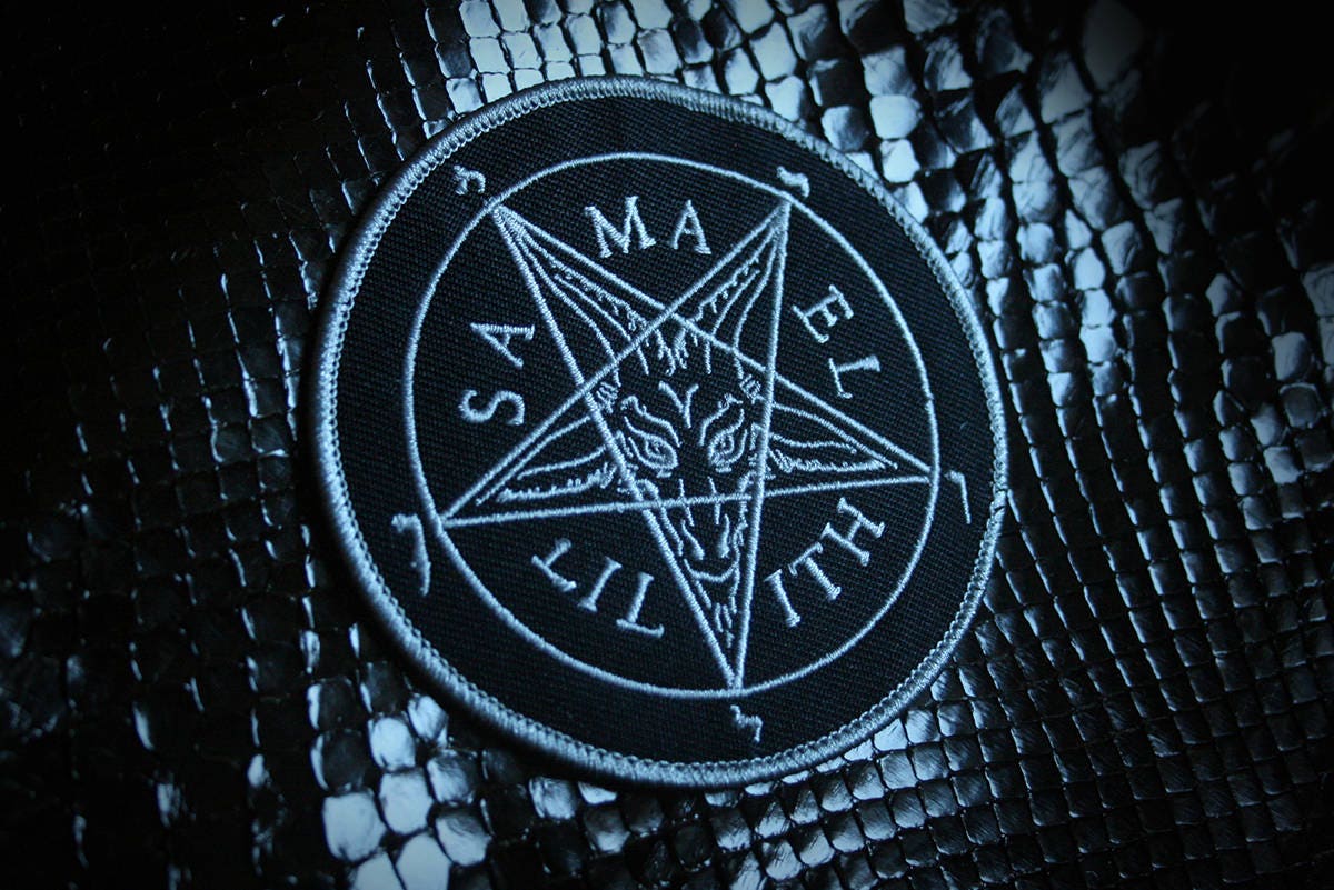 Seal of Baphomet - Samael and Lilith, silver version - PATCH