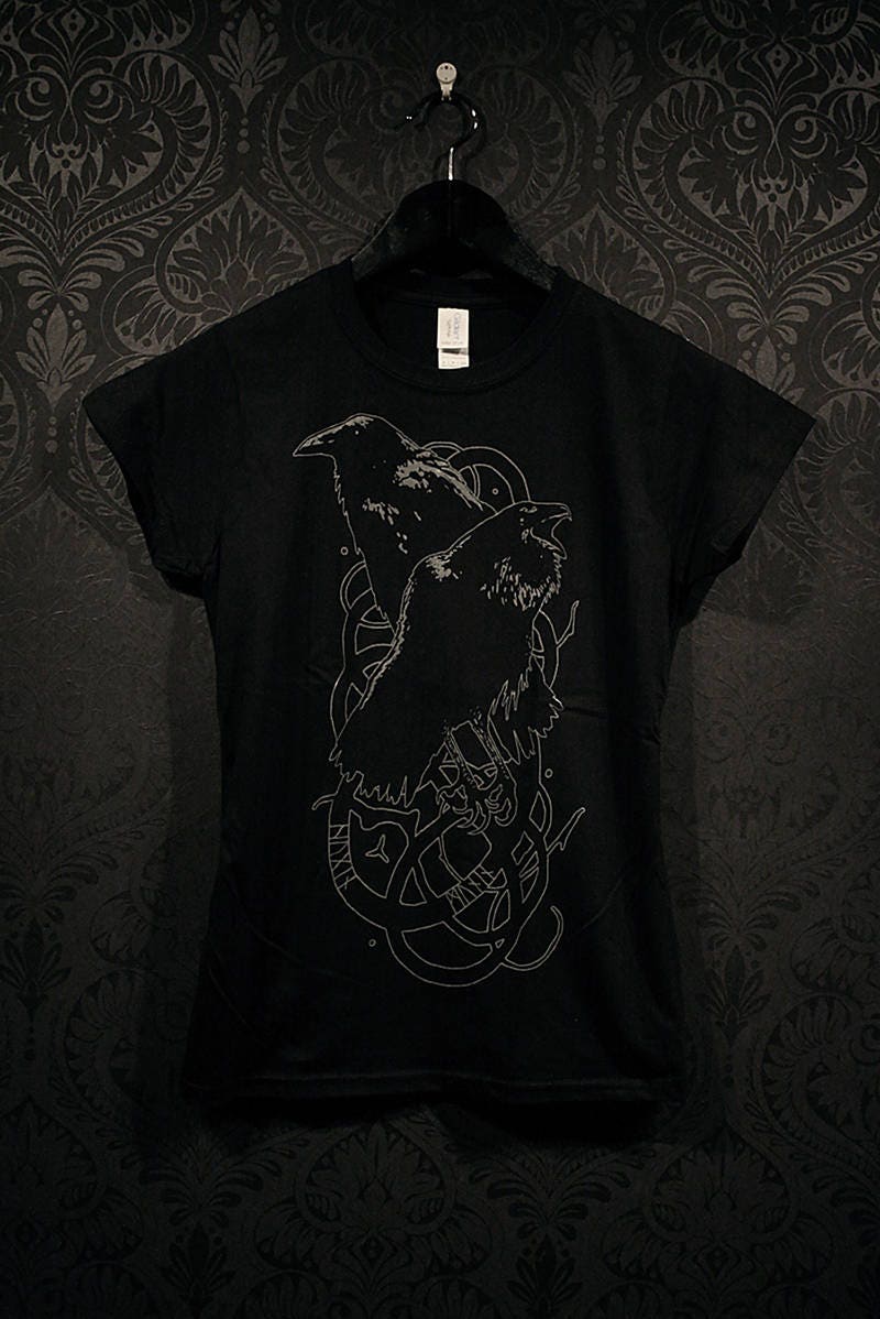 Hugin and Munin, Odins ravens - T-shirt female fitted