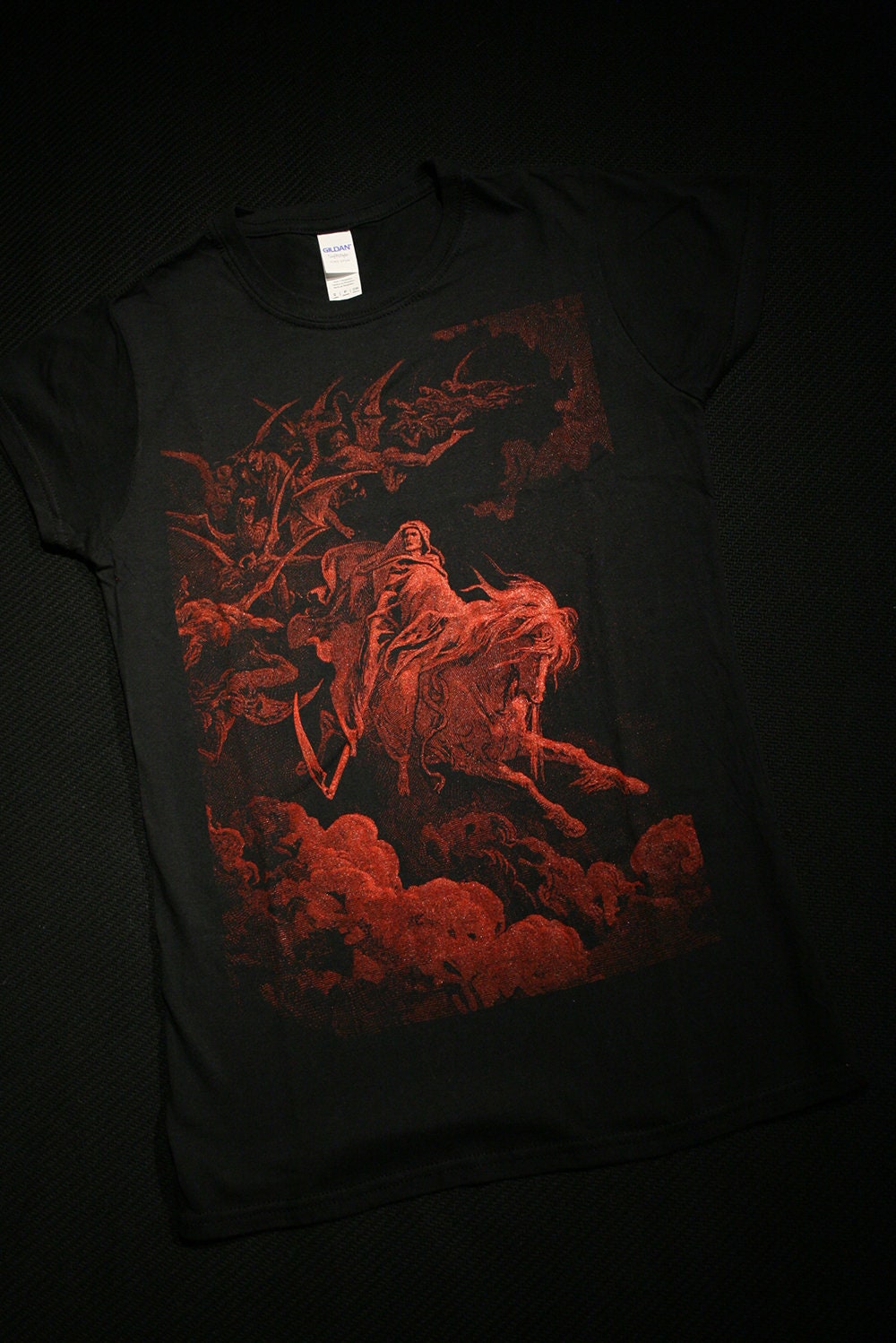 DEATH red edition, Gustave Dore illustration - T-shirt female fitted