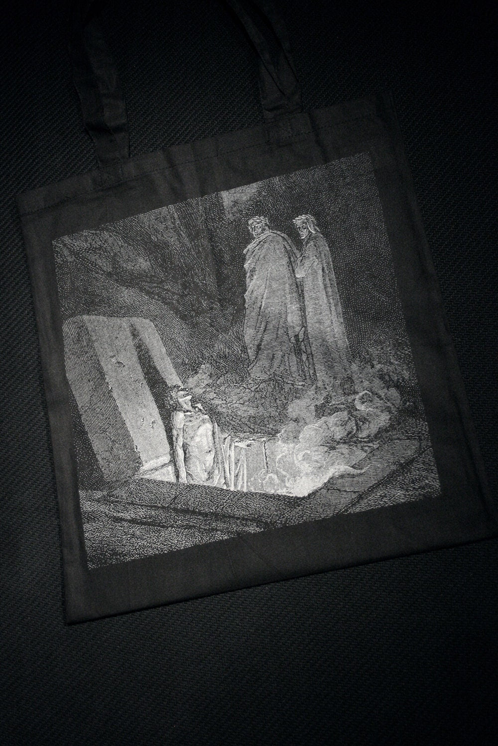 Rise from the grave, the undead, Farinata, Gustave Dore illustration - Tote bag