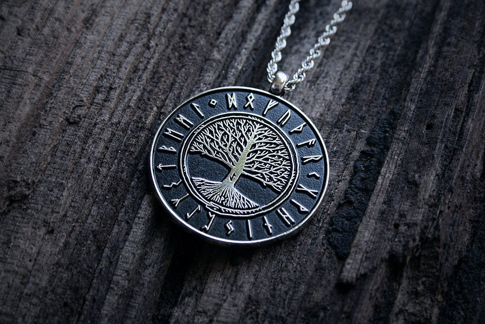 Elder futhark, Jörmungandr and Yggdrasil, asatru pagan viking themed