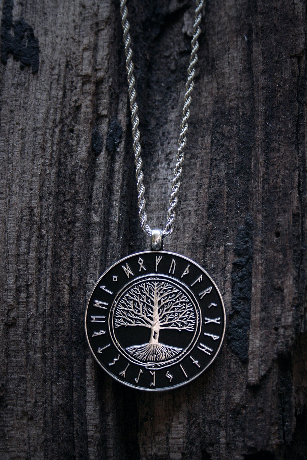 Elder futhark, Jörmungandr and Yggdrasil, asatru pagan viking themed