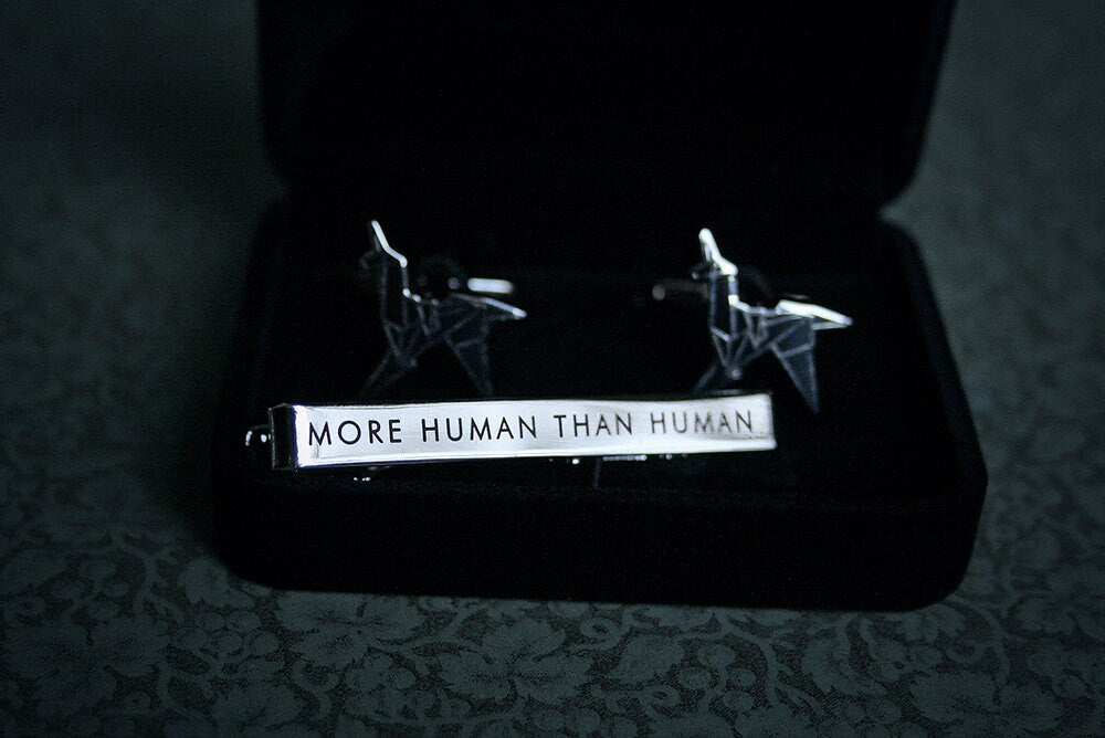 Origami unicorn cuff link, more human than human tie clip - gift box set!