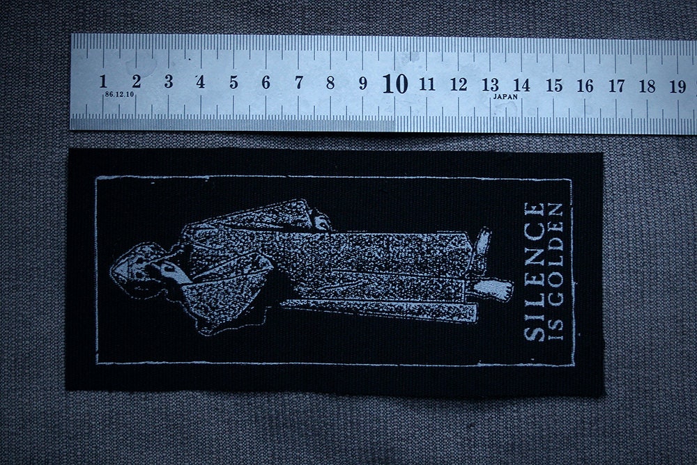 Aleister Crowley, silence is golden, hush! - screen printed PATCH