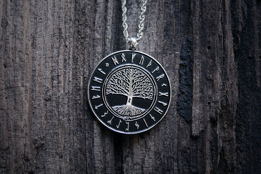 Elder futhark, Jörmungandr and Yggdrasil, asatru pagan viking themed