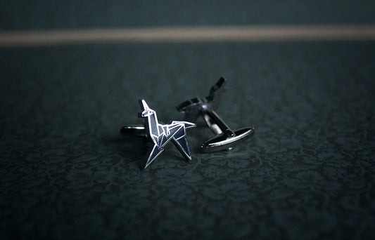 Origami unicorn cuff link, more human than human tie clip - gift box set!