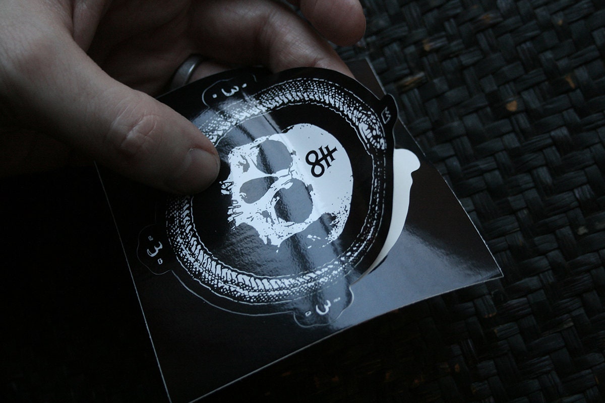 Ouroboros with skull - peel off vinyl STICKER
