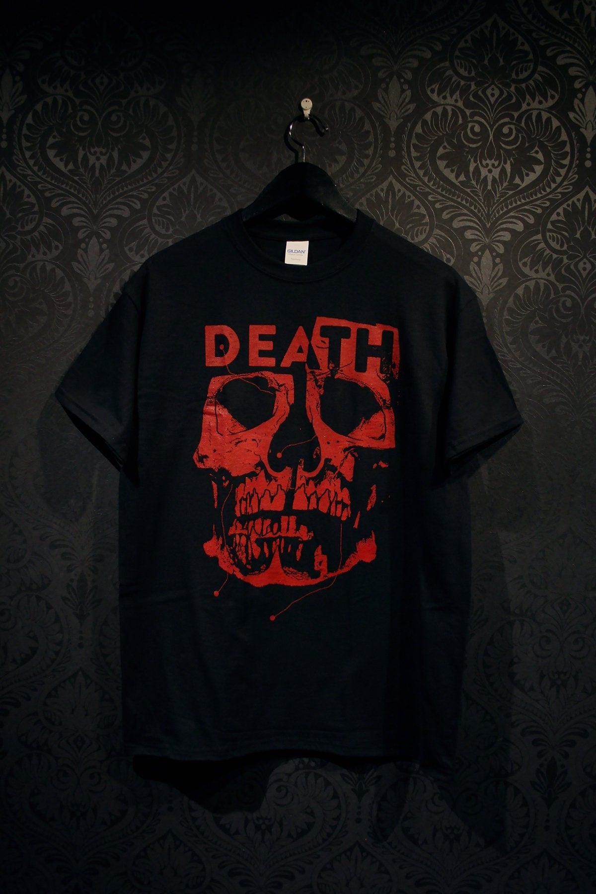 DEATH, anatomical skull, red version - T-shirt