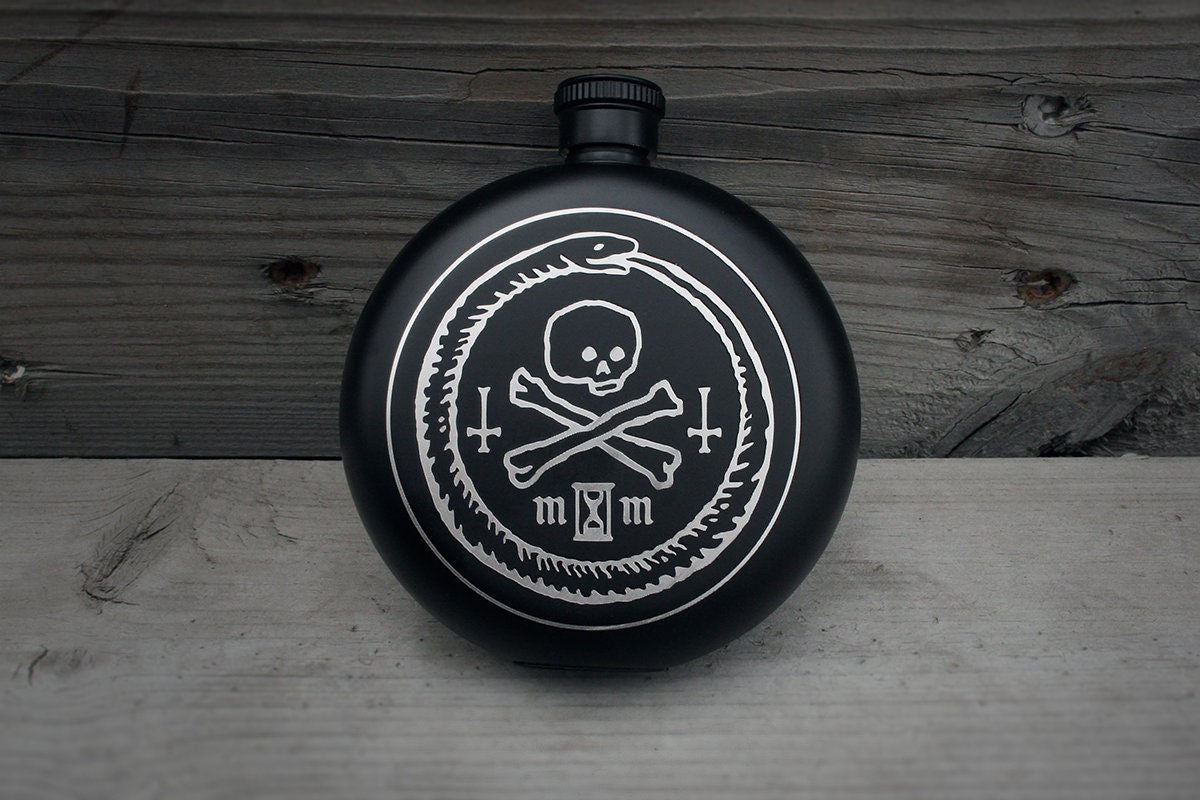 8oz Ouroboros Black Flask 8oz Ouroboros Black Flask