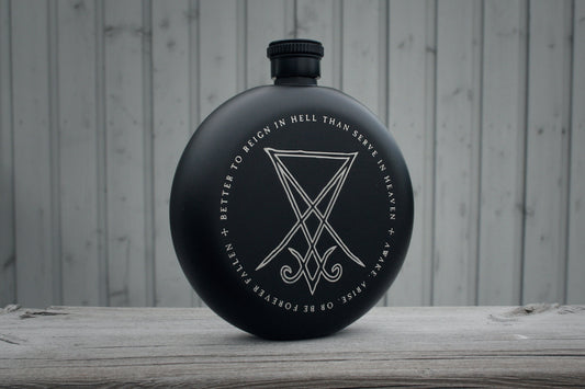 Seal of Lucifer, Lucifer Sigil - Hip flask
