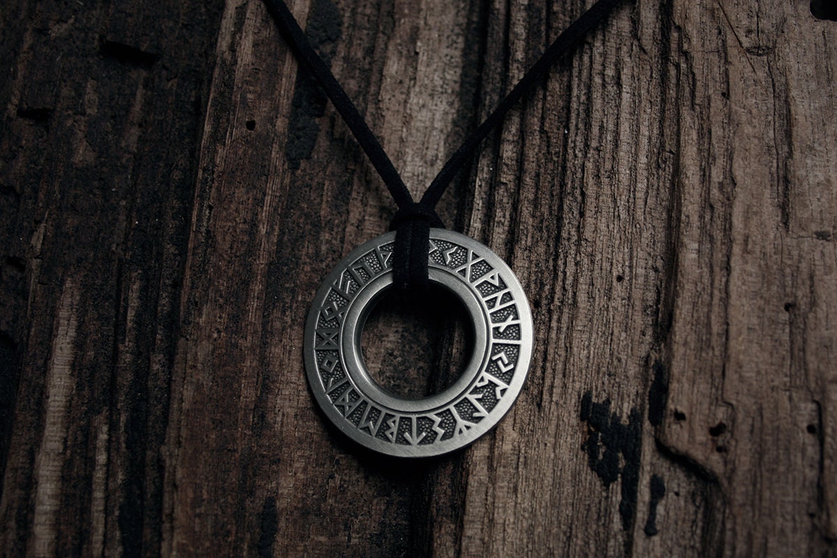 Elder futhark rune disc - NECKLACE