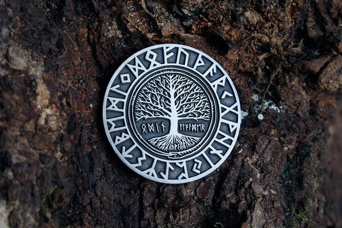 Elder futhark runes coin - collectible divination flip COIN