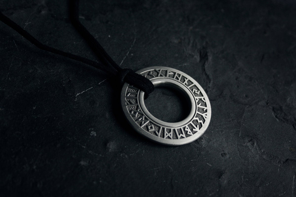 Elder futhark rune disc - NECKLACE