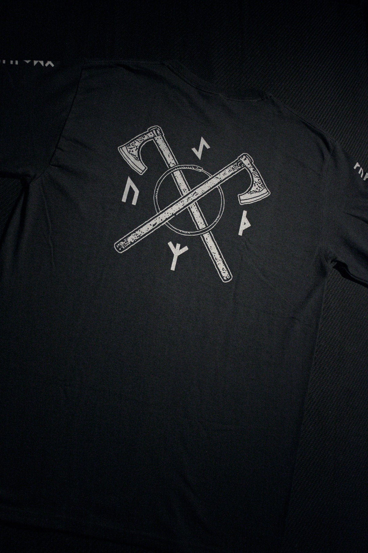 Viking warrior, elder futhark runes - Longsleeve