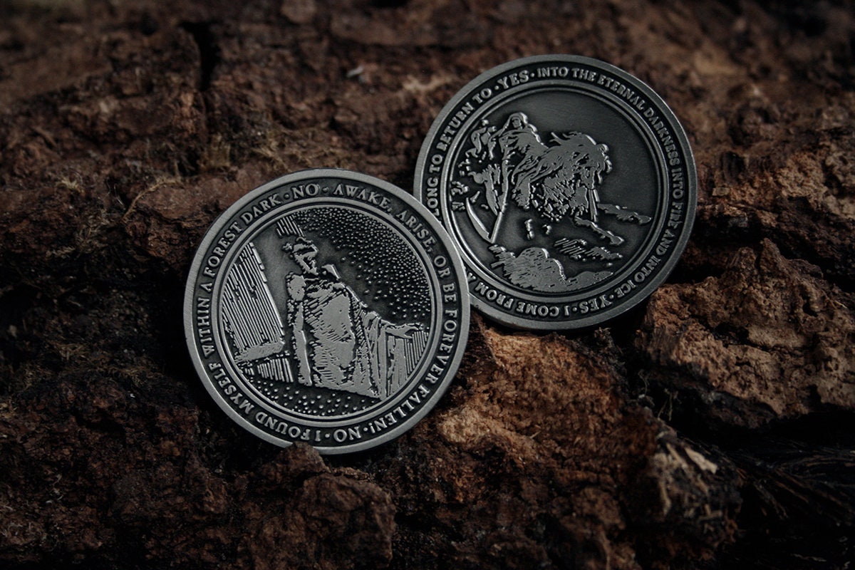 Gustave Doré coin, Yes / No divination coin, rise from the frave and death - collectible divination flip COIN