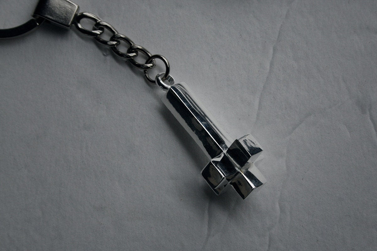 Up side down cross, 3D cross - KEYCHAIN