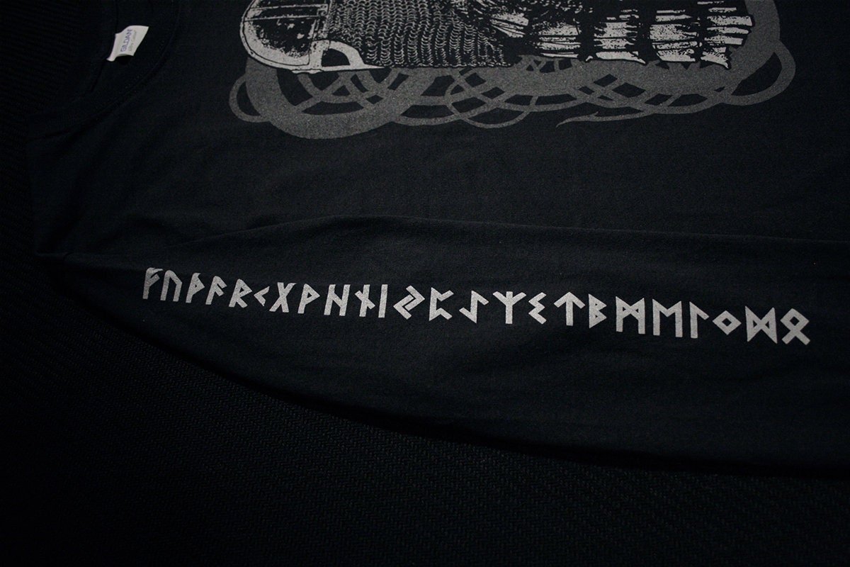 Viking warrior, elder futhark runes - Longsleeve