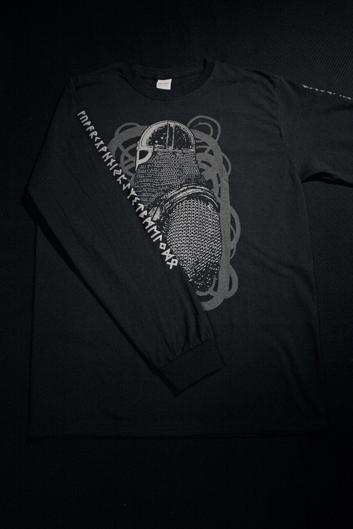 Viking warrior, elder futhark runes - Longsleeve