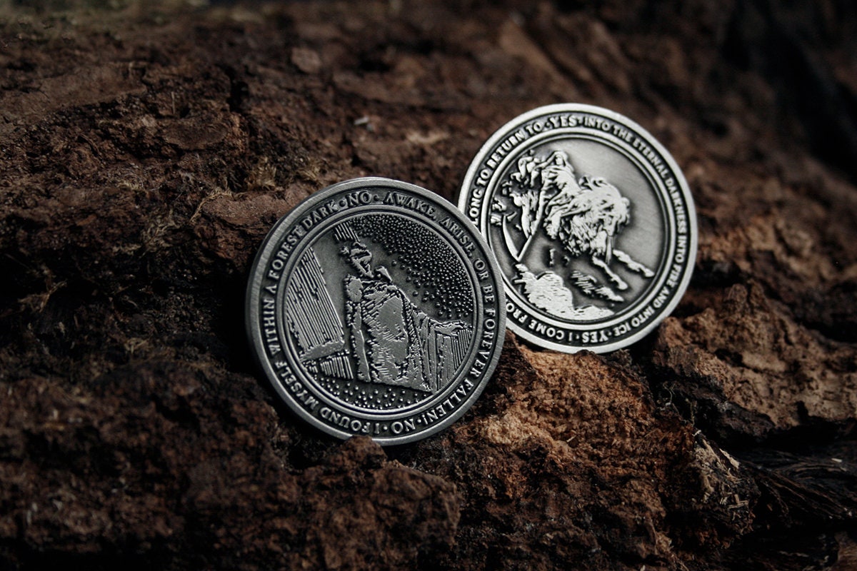 Gustave Doré coin, Yes / No divination coin, rise from the frave and death - collectible divination flip COIN