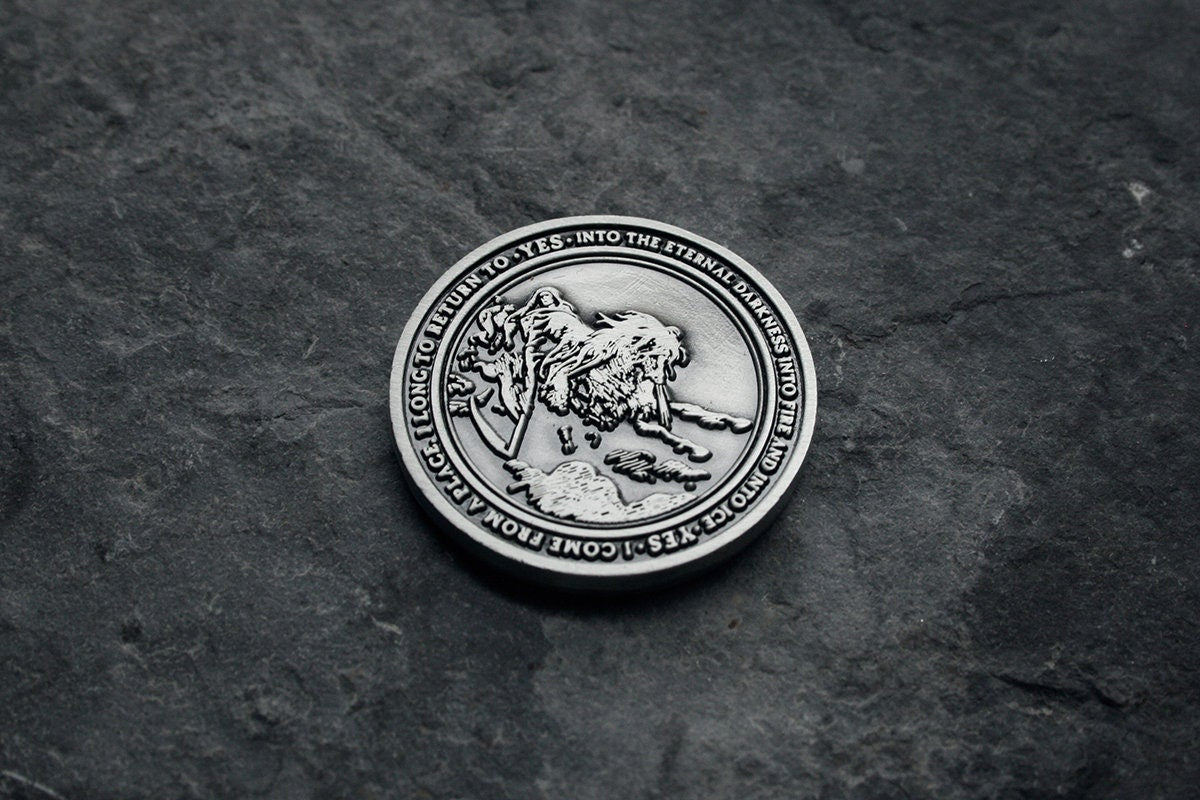 Gustave Doré coin, Yes / No divination coin, rise from the frave and death - collectible divination flip COIN