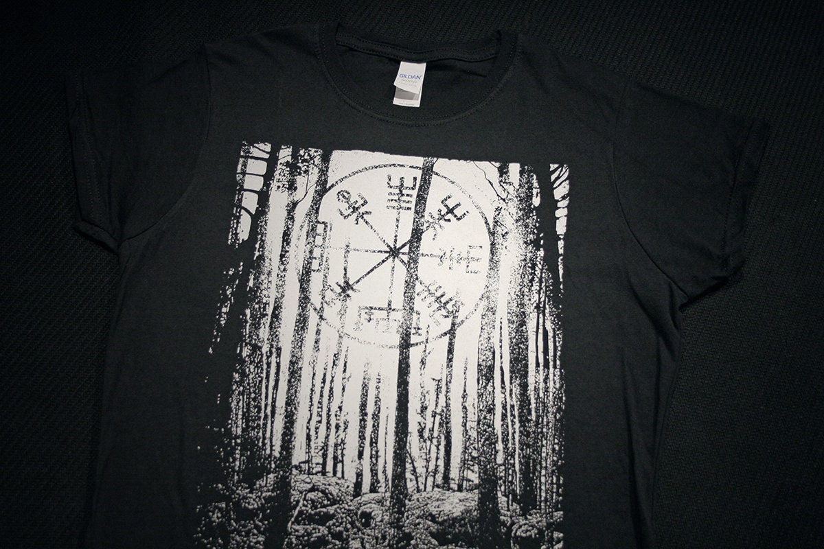Vegvisir, Vegvisír, scandinavian forest - T-shirt female fitted