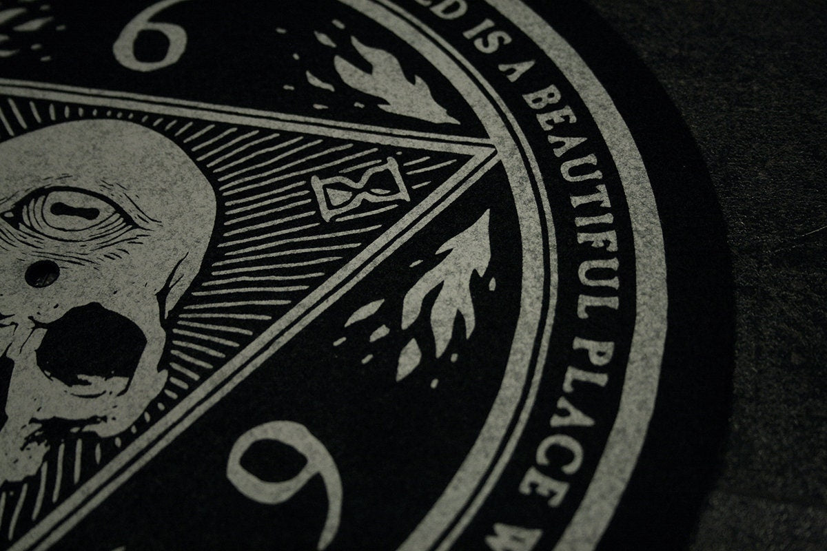 Third eye skull, hourglass 666  - TURNTABLE SLIPMAT
