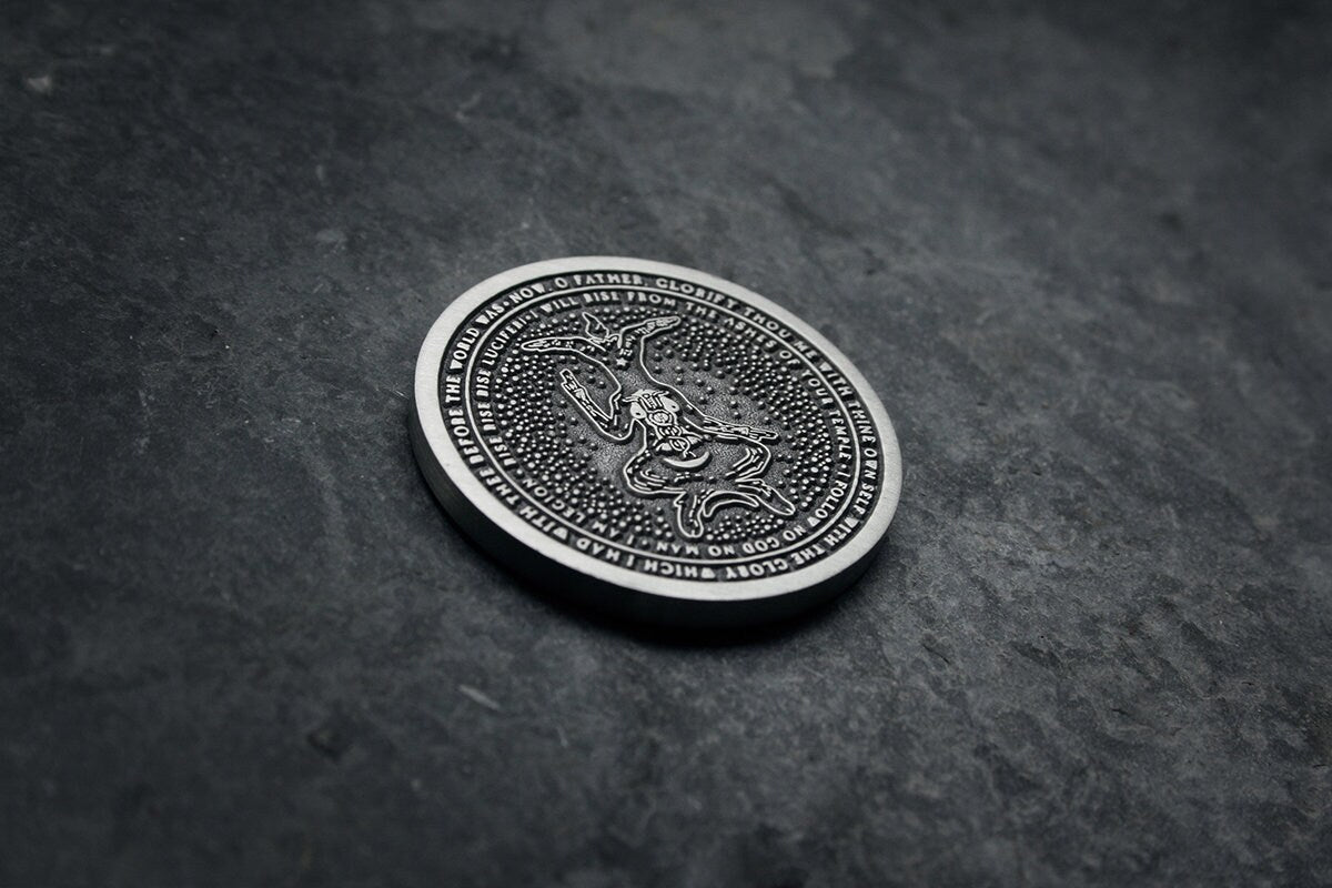 The great Baphomet coin, Seal of Baphomet / Pentagram, Samael and Lilith coin - collectible divination flip COIN