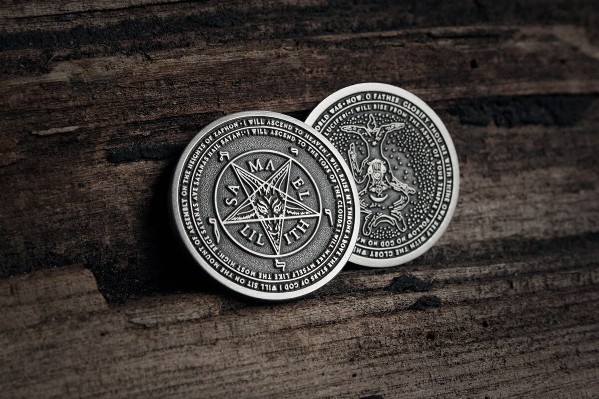 The great Baphomet coin Seal of Baphomet Pentagram Samael and