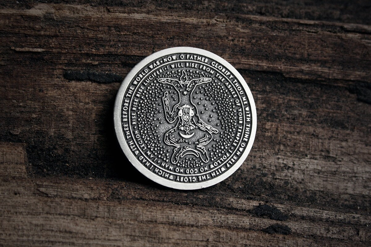 The great Baphomet coin, Seal of Baphomet / Pentagram, Samael and Lilith coin - collectible divination flip COIN